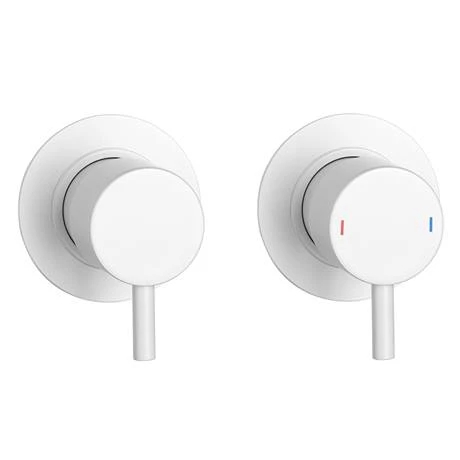 Arezzo Matt White Concealed Individual Stop Tap + Thermostatic Control Valve with Wall Mounted Shower Head 6 Arezzo Matt White Concealed Individual Stop Tap + Thermostatic Control Valve with Wall Mounted Shower Head - Image 4