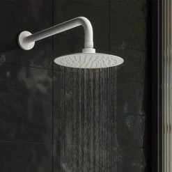 Arezzo Matt White Concealed Individual Stop Tap + Thermostatic Control Valve with Wall Mounted Shower Head 12 Arezzo Matt White Concealed Individual Stop Tap + Thermostatic Control Valve with Wall Mounted Shower Head -Shower Sets Shop ARZW ISV PK3 d4 460