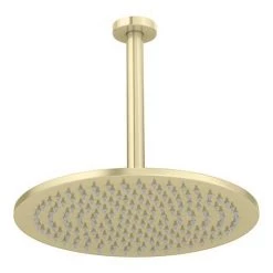 Arezzo Brushed Brass Round Thermostatic Shower Pack with 300mm Ceiling Mounted Head + Handset -Shower Sets Shop AZBBSPK5 d5 460