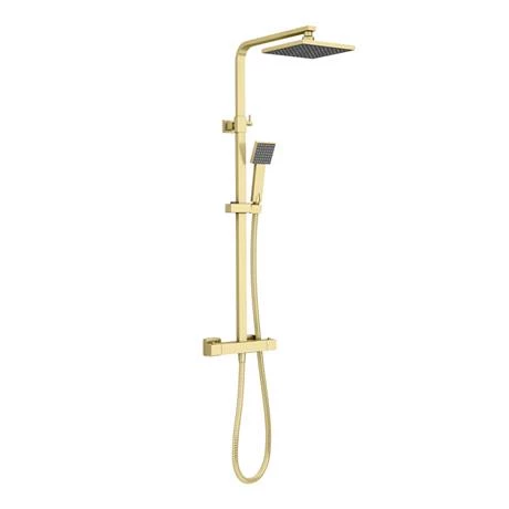 Arezzo Square Thermostatic Shower - Brushed Brass 4 Arezzo Square Thermostatic Shower - Brushed Brass - Image 2