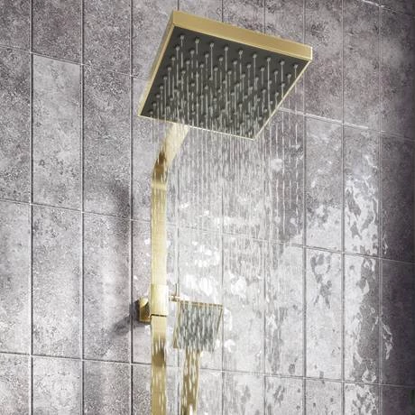 Arezzo Square Thermostatic Shower - Brushed Brass 5 Arezzo Square Thermostatic Shower - Brushed Brass - Image 3
