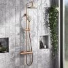 Arezzo Round Thermostatic Shower - Brushed Bronze -Shower Sets Shop AZBRZRD3 p