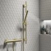 Arezzo Brushed Brass Round Bar Shower Valve incl. Slide Rail Kit with Pencil Handset -Shower Sets Shop AZBVP80BB n p