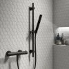 Arezzo Matt Black Round Bar Shower Valve incl. Slide Rail Kit with Pencil Handset 1 Arezzo Matt Black Round Bar Shower Valve incl. Slide Rail Kit with Pencil Handset -Shower Sets Shop AZBVP80MB p