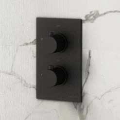 Arezzo Fluted Matt Black Round Shower Package with Concealed Valve + Head 9 Arezzo Fluted Matt Black Round Shower Package with Concealed Valve + Head -Shower Sets Shop AZFR2MBPK D1 460