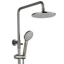 Arezzo Round Thermostatic Shower - Gunmetal Grey 6 Arezzo Round Thermostatic Shower - Gunmetal Grey -Shower Sets Shop AZGMRD3 n d1 460