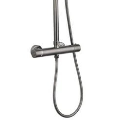 Arezzo Round Thermostatic Shower - Gunmetal Grey 7 Arezzo Round Thermostatic Shower - Gunmetal Grey -Shower Sets Shop AZGMRD3 n d2 460