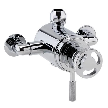 Arezzo Chrome Industrial Style Rigid Riser Kit with Diverter + Dual Exposed Shower Valve 5 Arezzo Chrome Industrial Style Rigid Riser Kit with Diverter + Dual Exposed Shower Valve - Image 3