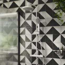 Arezzo Round Thermostatic Shower - Matt White