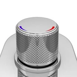 Arezzo Chrome Industrial Style Push Button Shower Valve with Diverter, Handset, Fixed Shower Head + 4 Body Jets -Shower Sets Shop AZPB03RCHPK D2 460