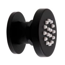Arezzo Matt Black Industrial Style Push Button Shower Valve with Diverter, Handset, Fixed Shower Head + 4 Body Jets -Shower Sets Shop AZPB03RMBPK D4 460