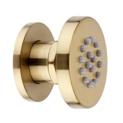 Arezzo Brushed Brass Round Shower System with Diverter, Fixed Shower Head + 4 Body Jets -Shower Sets Shop AZRDSV4BJBB d4 460