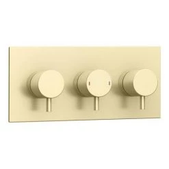 Arezzo Brushed Brass Round Concealed Triple Shower Valve with Fixed Head + 4 Body Jets 13 Arezzo Brushed Brass Round Concealed Triple Shower Valve with Fixed Head + 4 Body Jets -Shower Sets Shop AZRDTSV4BJBB d5 460