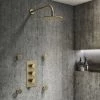 Arezzo Brushed Brass Round Concealed Triple Shower Valve with Fixed Head + 4 Body Jets 2 Arezzo Brushed Brass Round Concealed Triple Shower Valve with Fixed Head + 4 Body Jets -Shower Sets Shop AZRDTSV4BJBB p
