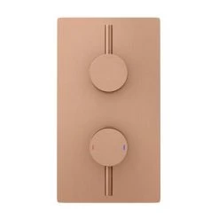 Arezzo Rose Gold Round Shower System (Twin Valve with Diverter, Wall Mounted Head + Handset) -Shower Sets Shop AZRGSPK5 detail4 460