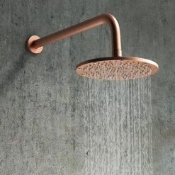 Arezzo Rose Gold Round Shower System (Twin Valve with Diverter, Wall Mounted Head + Handset) -Shower Sets Shop AZRGSPK5 detail5 460