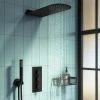Arezzo Matt Black Round Triple Thermostatic Shower Pack w. Flat Fixed Head + Handset 2 Arezzo Matt Black Round Triple Thermostatic Shower Pack w. Flat Fixed Head + Handset -Shower Sets Shop AZSCVRP3 p