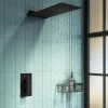 Arezzo Matt Black Square Shower Package w. Concealed Valve + Flat Fixed Shower Head 1 Arezzo Matt Black Square Shower Package w. Concealed Valve + Flat Fixed Shower Head -Shower Sets Shop AZSCVSP2 p