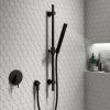 Arezzo Matt Black Round Shower Valve inc. Slide Rail Kit with Pencil Handset 1 Arezzo Matt Black Round Shower Valve inc. Slide Rail Kit with Pencil Handset -Shower Sets Shop AZSP80MB p