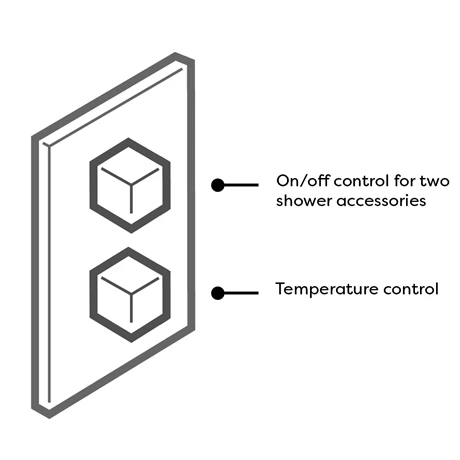 Arezzo Brushed Brass Square Shower System (Twin Valve with Diverter, Wall Mounted Head + Handset) 5 Arezzo Brushed Brass Square Shower System (Twin Valve with Diverter, Wall Mounted Head + Handset) - Image 3