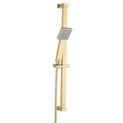 Arezzo Brushed Brass Square Thermostatic Bar Valve + Slide Rail Kit 10 Arezzo Brushed Brass Square Thermostatic Bar Valve + Slide Rail Kit -Shower Sets Shop AZSQBVKBB d3 460