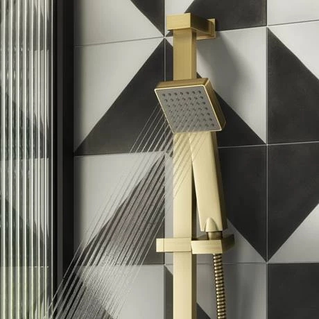 Arezzo Brushed Brass Square Thermostatic Bar Valve + Slide Rail Kit 7 Arezzo Brushed Brass Square Thermostatic Bar Valve + Slide Rail Kit - Image 5