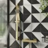 Arezzo Brushed Brass Square Thermostatic Bar Valve + Slide Rail Kit 1 Arezzo Brushed Brass Square Thermostatic Bar Valve + Slide Rail Kit -Shower Sets Shop AZSQBVKBB lrg 670