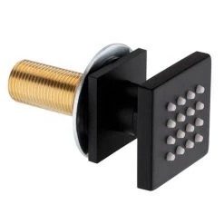 Arezzo Matt Black Square Concealed Triple Shower Valve with Fixed Head + 4 Body Jets -Shower Sets Shop AZSQTSV4BJ d4 460