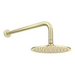 Arezzo Brushed Brass Round Shower System (Fixed Head, Handset + Integrated Parking Bracket) 11 Arezzo Brushed Brass Round Shower System (Fixed Head, Handset + Integrated Parking Bracket) -Shower Sets Shop AZSVHBBPK d4 460