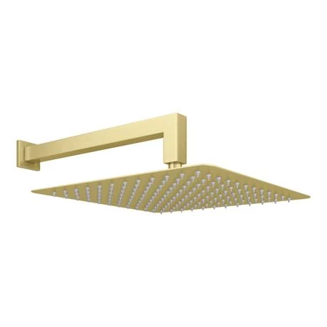 Arezzo Brushed Brass Square Shower System (300mm Fixed Head, Handset + Integrated Parking Bracket) 6 Arezzo Brushed Brass Square Shower System (300mm Fixed Head, Handset + Integrated Parking Bracket) - Image 4