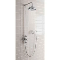 Crosswater - Belgravia Thermostatic Shower Valve with Fixed Head, Handset & Wall Cradle 11 Crosswater - Belgravia Thermostatic Shower Valve with Fixed Head, Handset & Wall Cradle -Shower Sets Shop BEL CRADLE D3 460