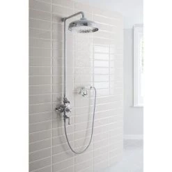 Crosswater - Belgravia Thermostatic Shower Valve with Fixed Head, Handset & Wall Cradle 13 Crosswater - Belgravia Thermostatic Shower Valve with Fixed Head, Handset & Wall Cradle -Shower Sets Shop BEL CRADLE D5 460