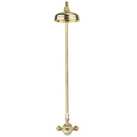 Crosswater Belgravia Unlacquered Brass Thermostatic Shower Valve with 8" Fixed Head 4 Crosswater Belgravia Unlacquered Brass Thermostatic Shower Valve with 8" Fixed Head - Image 2