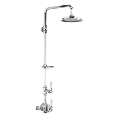 Burlington Stour Thermostatic Exposed Single Outlet Shower Valve & Rigid Riser with Fixed Shower Head 3 Burlington Stour Thermostatic Exposed Single Outlet Shower Valve & Rigid Riser with Fixed Shower Head
