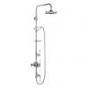 Burlington Stour Thermostatic Exposed Two Outlet Shower Valve, Rigid Riser, Hose & Handset with Fixed Shower Head -Shower Sets Shop BF3S V16 P