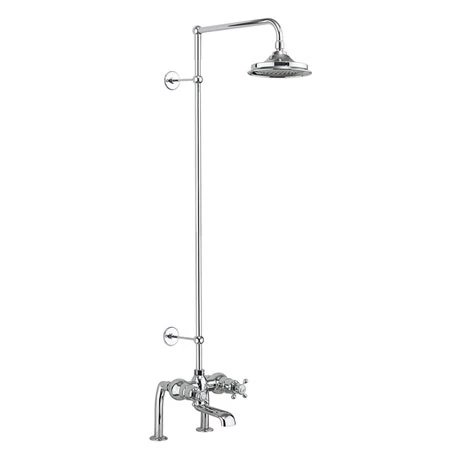 Burlington Tay Deck Mounted Bath Shower Mixer & Rigid Riser with Fixed Head 3 Burlington Tay Deck Mounted Bath Shower Mixer & Rigid Riser with Fixed Head