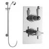 Ultra Beaumont Twin Thermostatic Shower Valve + Slider Rail Kit 2 Ultra Beaumont Twin Thermostatic Shower Valve + Slider Rail Kit -Shower Sets Shop Beaumont twin concealed Slider Rail Kit Medium