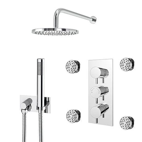 Cruze Shower Pack (inc. 200mm Wall Mounted Head, 4 Body Jets, Outlet Elbow + Handset) 3 Cruze Shower Pack (inc. 200mm Wall Mounted Head, 4 Body Jets, Outlet Elbow + Handset)