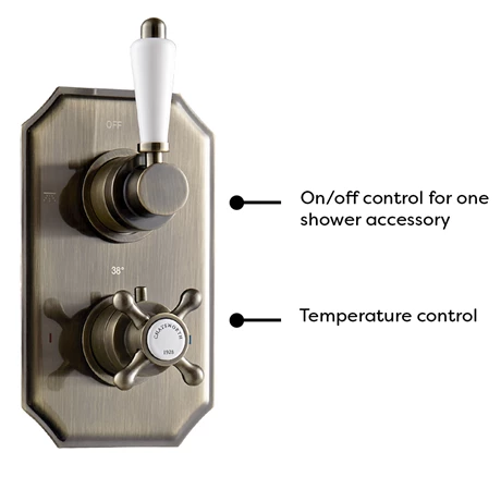 Chatsworth 1928 Antique Brass Traditional Shower with Concealed Valve + 8" Head 6 Chatsworth 1928 Antique Brass Traditional Shower with Concealed Valve + 8" Head - Image 4