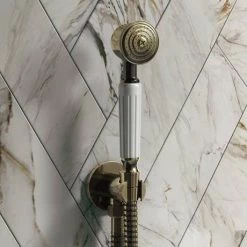 Chatsworth 1928 Antique Brass Traditional Shower with Concealed Valve, 8" Head + Handset -Shower Sets Shop CH63VABPK1 d5 460