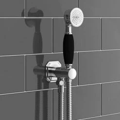 Chatsworth 1928 Black Traditional Push-Button Shower Valve Pack with Handset + Rainfall Shower Head 10 Chatsworth 1928 Black Traditional Push-Button Shower Valve Pack with Handset + Rainfall Shower Head -Shower Sets Shop CHT PB PK2 BLK d3 460