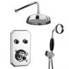 Chatsworth 1928 Black Traditional Push-Button Shower System with Large Handset + 8" Rainfall Shower Head -Shower Sets Shop CHT PB PK3 BLK p