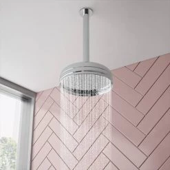 Chatsworth 1928 Traditional Push-Button Shower Pack with Slide Rail Kit + Ceiling Mounted Head -Shower Sets Shop CHT PB PK3 d4 460