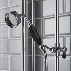Chatsworth 1928 Black Traditional Push-Button Shower Pack with Slide Rail Kit + Wall Mounted Head 8 Chatsworth 1928 Black Traditional Push-Button Shower Pack with Slide Rail Kit + Wall Mounted Head -Shower Sets Shop CHTB PB PK1 d2 460