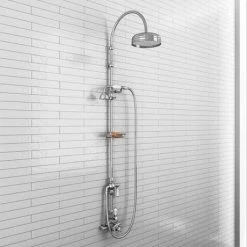 Chatsworth 1928 Traditional Exposed Valve Inc. Deluxe Arching Riser Kit, Diverter, 8" Rose + Handset -Shower Sets Shop CHTSPK1 D5 460
