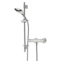 Bristan Claret Thermostatic Exposed Bar Shower with Adjustable Riser Kit and Fast Fit Connections - CLR-SHXMTFF-C