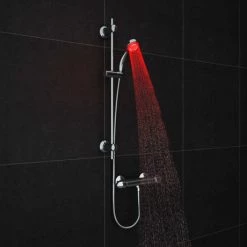 Cruze LED Round Thermostatic Bar Valve + Slide Rail Kit