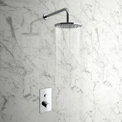 Cruze Round Concealed Push-Button Valve + Rainfall Shower Head