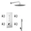 Cruze Round Push-Button Shower Valve Pack with Handset, 4 Body Jets + Shower Head -Shower Sets Shop CRZ PB PK4 p