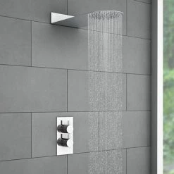 Cruze Round Shower Package with Concealed Valve + Flat Fixed Shower Head